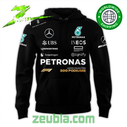 Lewis Hamilton 200 Podiums Formula 1 Petronas Hoodie