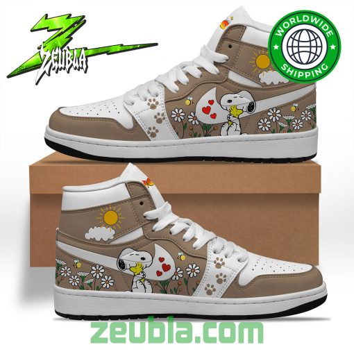 Snoopy Brown Nike Air Jordan High Top Shoes