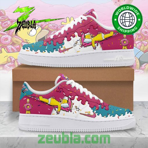 The Simpsons Donut Melting Premium Air Force 1 Shoes