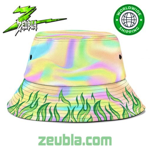 Billie Eilish Fire Rainbow Gradient Bucket Hat